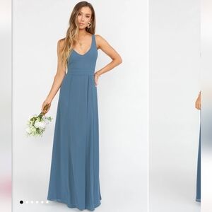 NWT Show Me Your MuMu XS Jenn Maxi Dress Slate